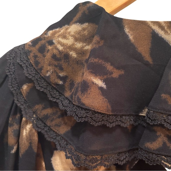 🐦‍⬛Reformation Eva Backless Dropwaist Floral & Lace Midi Dress, Size 6 - Picture 12 of 12